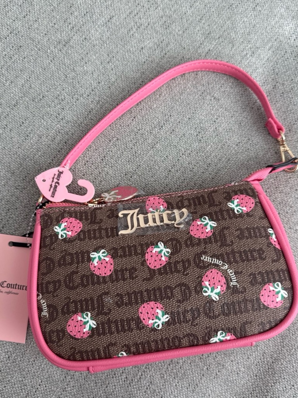 Juicy Couture Pink Strawberry Print Mini Shoulder Bag